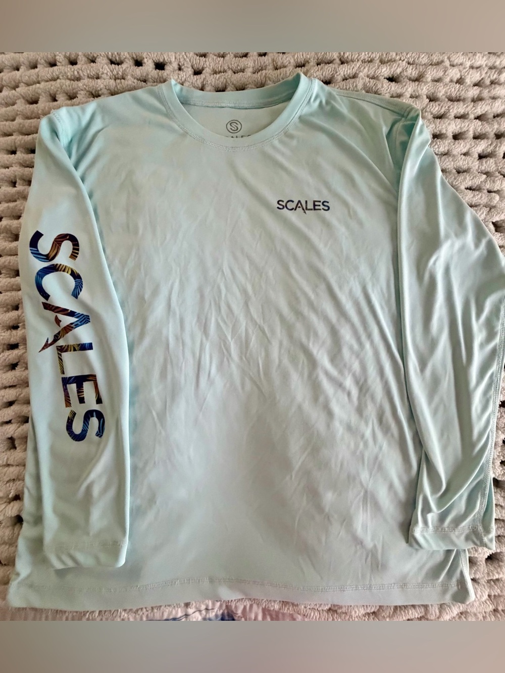 Scales Long Sleeve Performance Shirt - Light Aqua